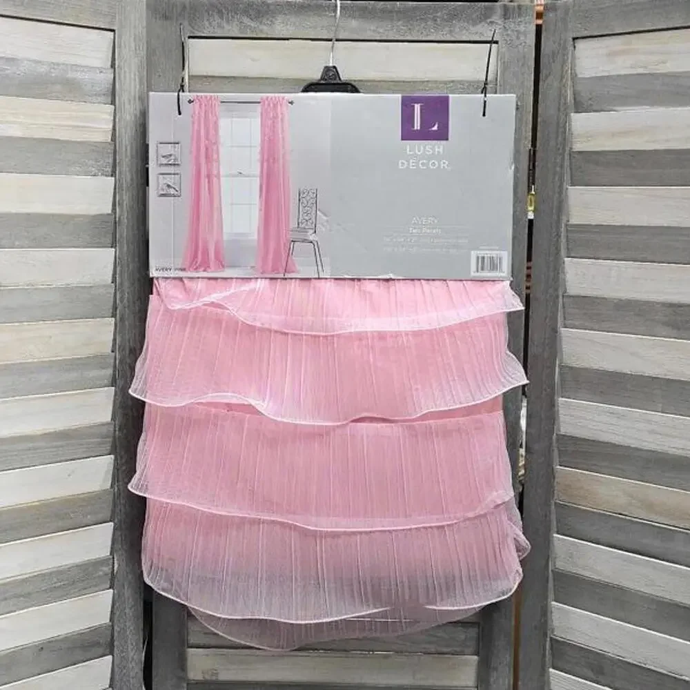 Lush Decor Avery Window Curtain Pink Set 54x84